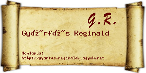 Gyárfás Reginald névjegykártya